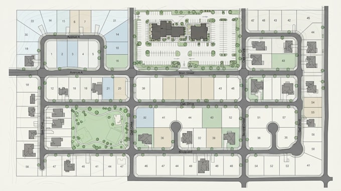 redraw and vectorize subdivision map, plat map, parcel map and site plan