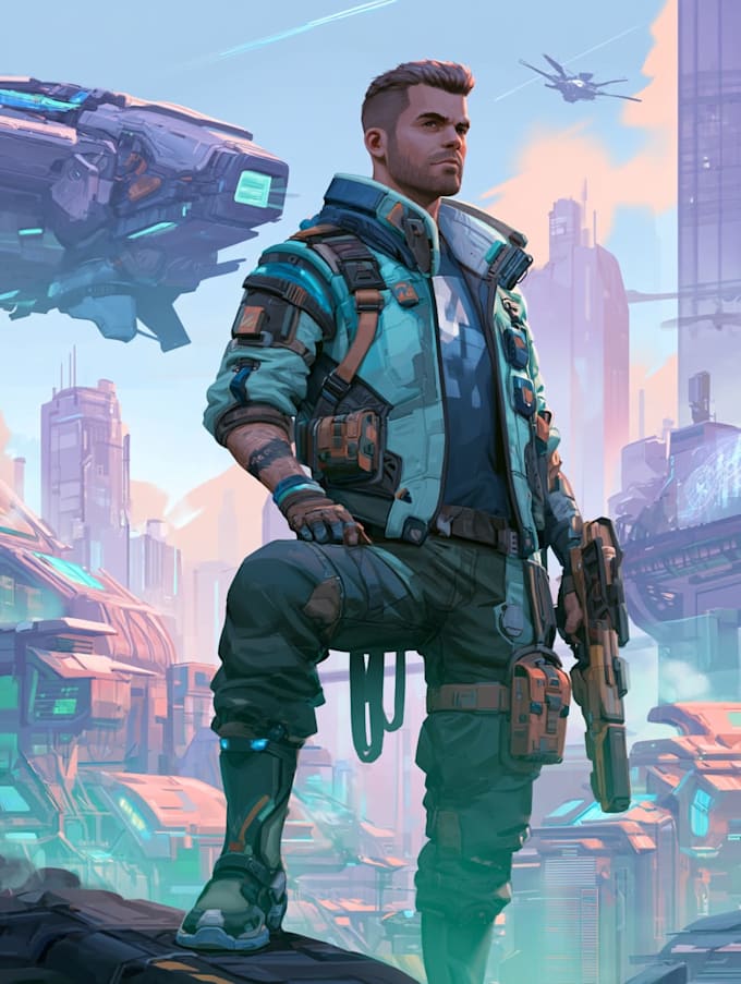 draw futuristic sci fi character designs