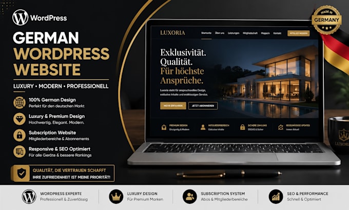 create german wordpress website,luxury wordpress website,subscription website