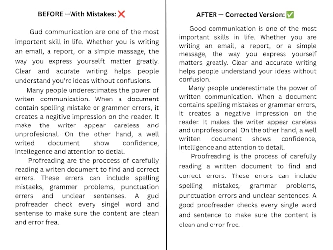 proofread and correct spelling and grammar errors in your document or book
