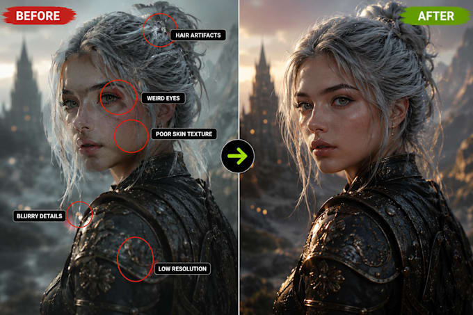 fix, enhance and professionally edit ai generated images
