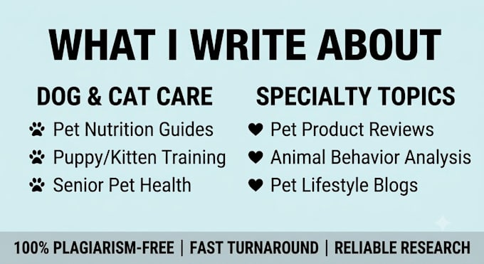 be your pet blog writer and animal article writer