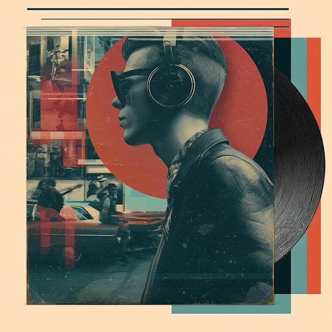 make vintage or retro album cover