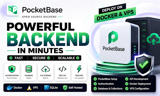 do pocketbase authentication, sqlite backend vps docker deployment, crm database