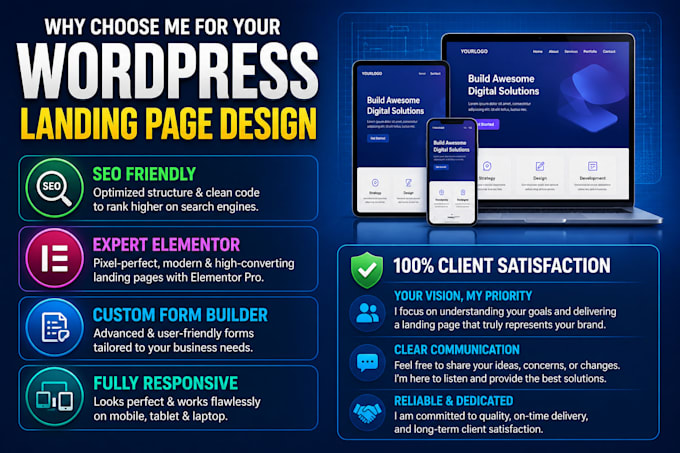 create a wordpress one page website using elementor