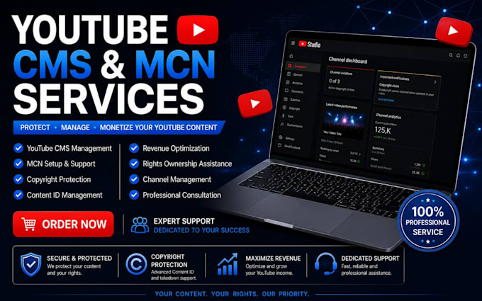 provide professional youtube cms and content id support
