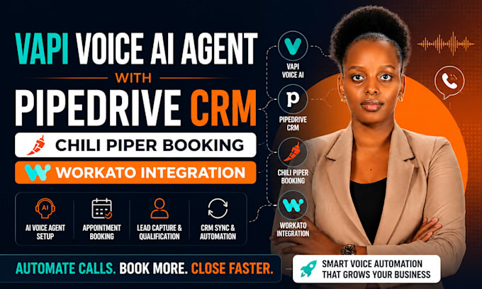vapi voice ai agent with pipedrive CRM, chili piper booking, workato integration