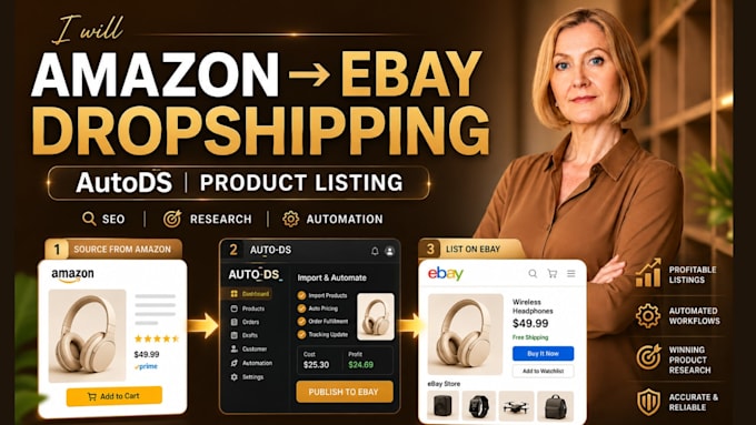 do amazon to ebay dropshipping product listing with autods