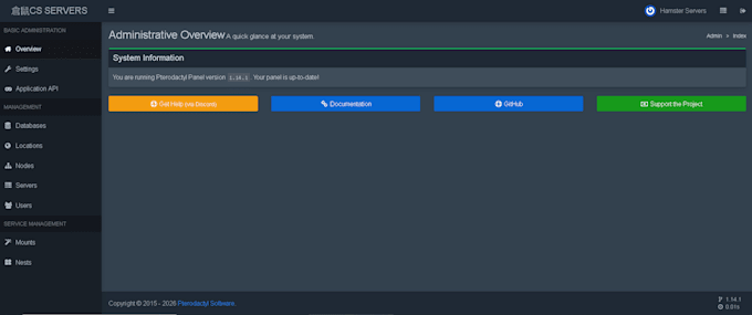 setup pterodactyl game panel with wings and database