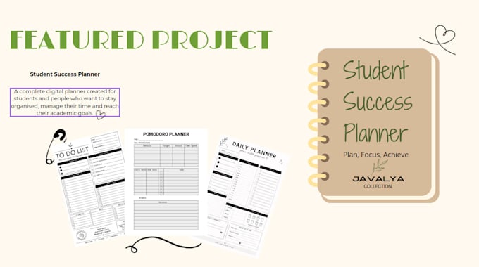 design a modern and motivational student planner