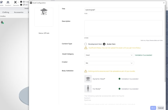 build a complete roblox ugc bundle and roblox bundle catalog, dynamic head