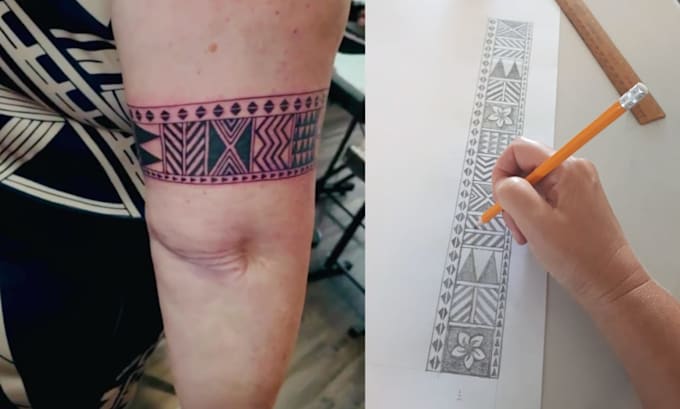 design custom polynesian maori samoan arm or leg band tattoo
