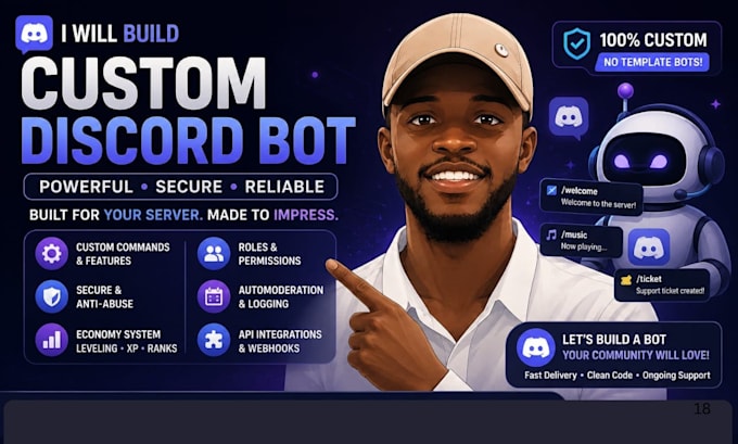 create custom discord bot server with slash commands moderation and automation