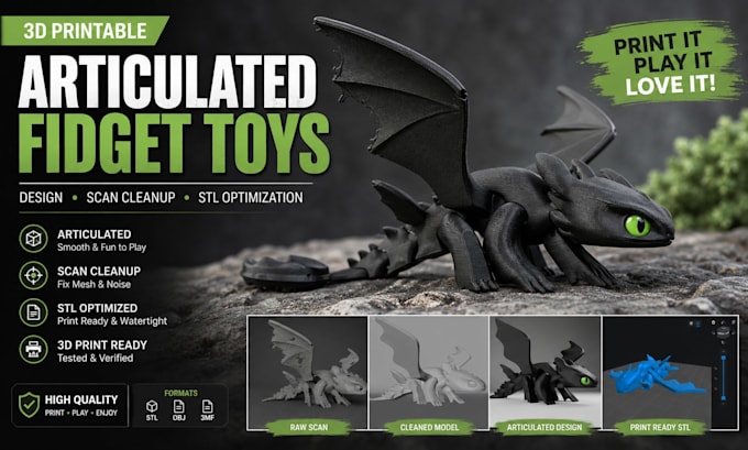 design 3d printable articulated fidget toys