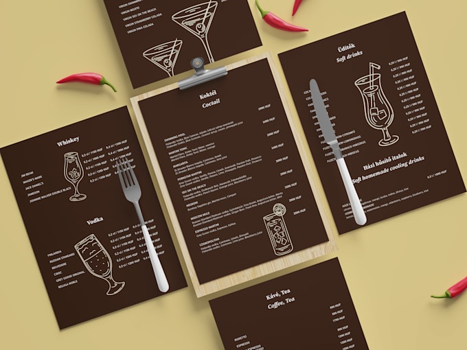 design professional restaurant menu and drink menu