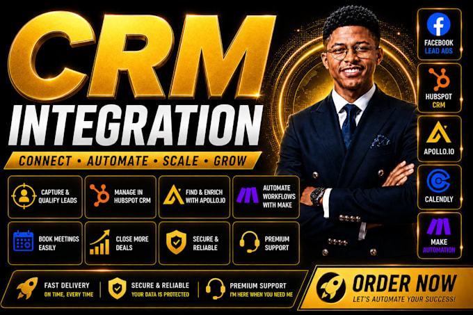 integrate facebook ads hubspot CRM apollo io calendly make automation
