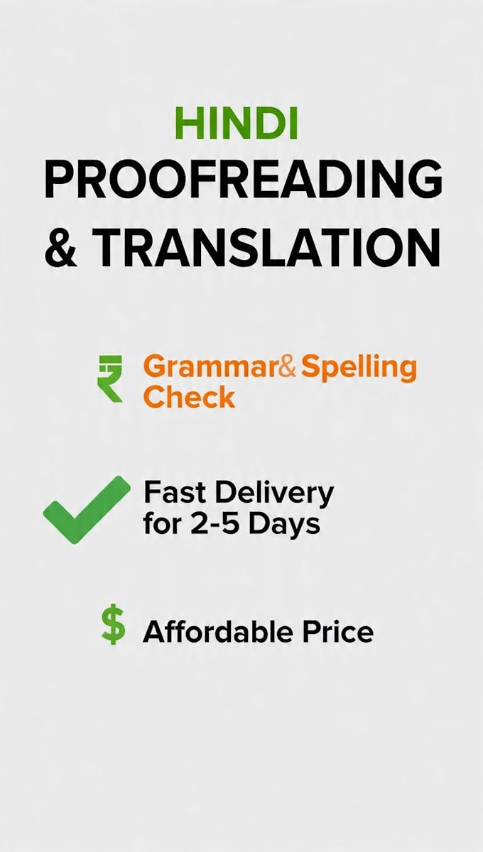 do professional hindi proofreading, editing and content writing