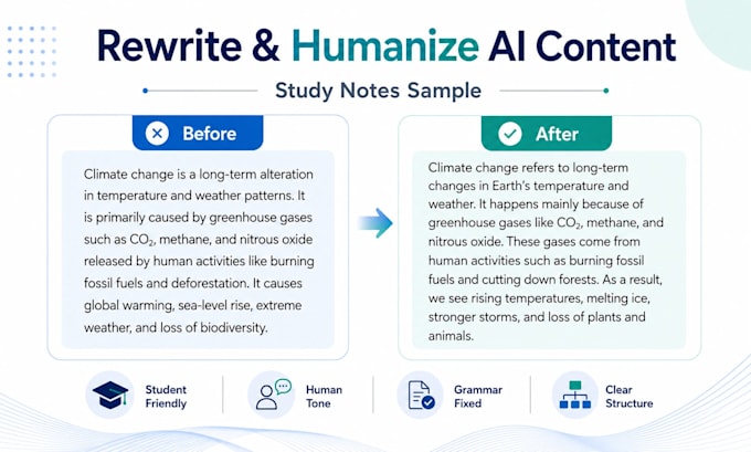 rewrite and humanlize ai generated english content