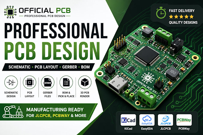 design a professional pcb, schematic, gerber, and bom