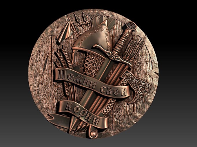 create 3d crest coat of arms emblem stl 3d puffer jacket 3d render 3d printing
