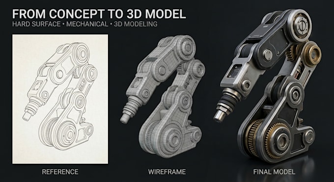 create professional hard surface 3d models for robots vehicles and products