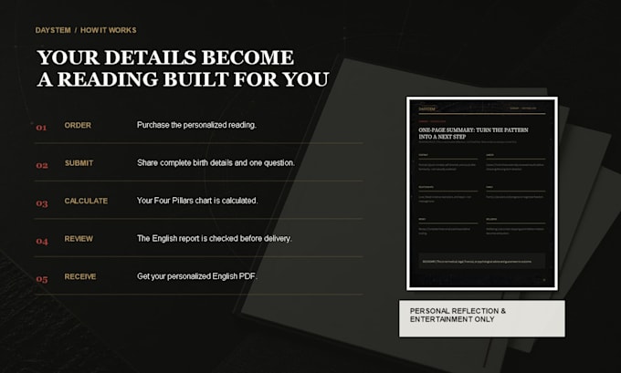 create your personalized bazi four pillars report