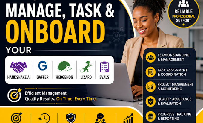 manage, task, onboard your handshake ai hedgehog, gaffer, lizard, outlier