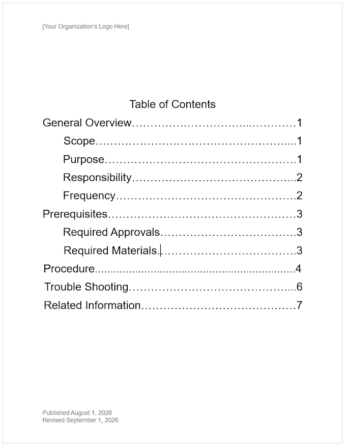 write your standard operating procedure manuals
