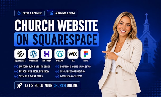 design a responsive church website on squarespace