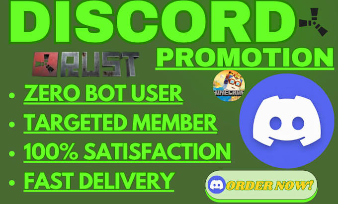 minecraft server promotion, fivem server, rust, dayz discord server promotion