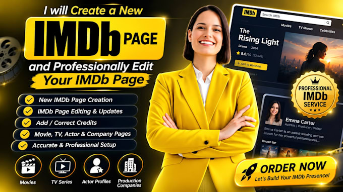 create a new imdb page and professionally edit your imdb page