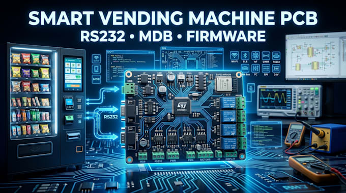 design vending machine pcb with rs232 mdb interface and embedded firmware