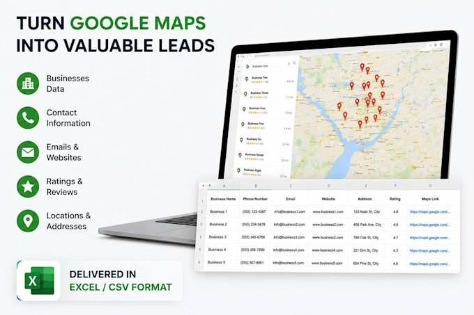 scrape google map data for lead generation, b2b data extraction