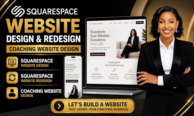 design squarespace website redesign squarespace website, coaching website design