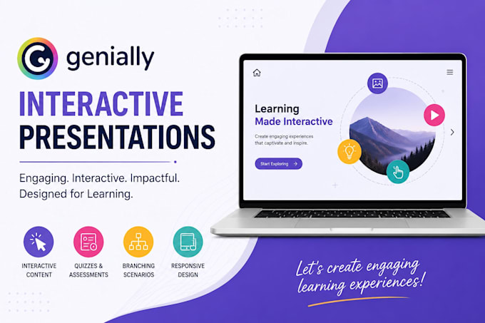 design interactive genially presentation for elearning and training