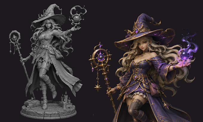create stylized 3d character, creature sculpt, stl model for game, 3d printing