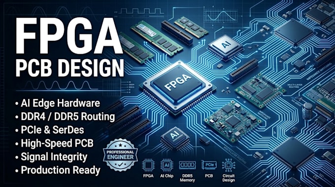 design fpga pcb, ai edge hardware, ddr4 ddr5 and pcie interfaces