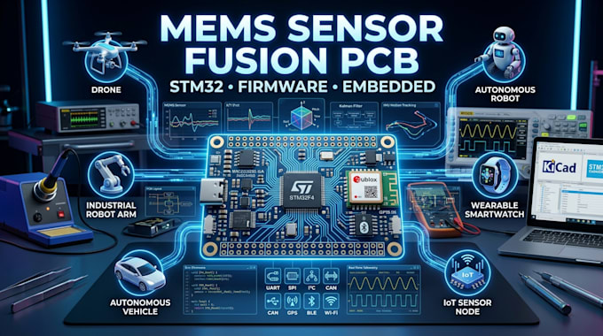 design mems sensor fusion pcb, stm32 firmware and embedded systems