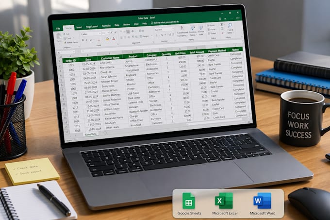 professional data entry with excel and etc