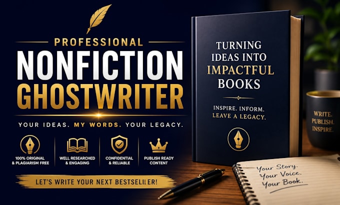 be your nonfiction ghostwriter, ebook ghostwriter, book writer