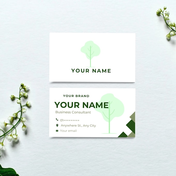 design modern professional business card and visiting card with 3d mockup