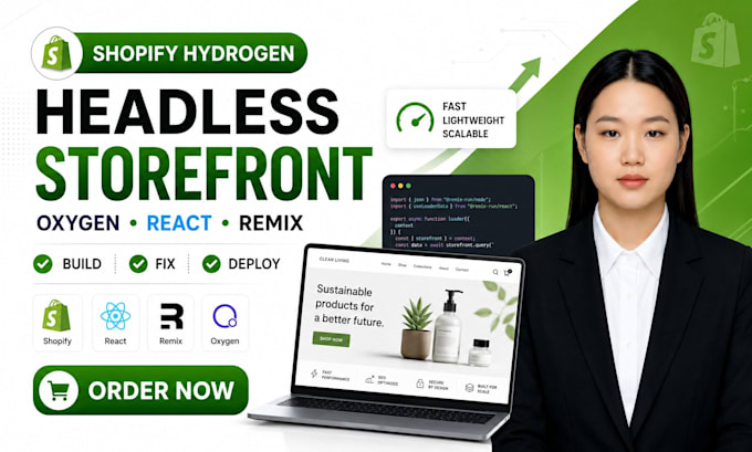 develop shopify hydrogen storefront api oxygen remix react ecommerce store