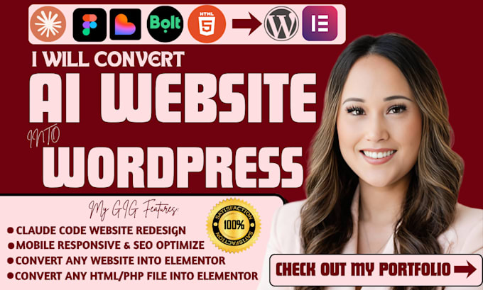 convert your figma, claude, lovable, bolt, or ai website to wordpress elementor