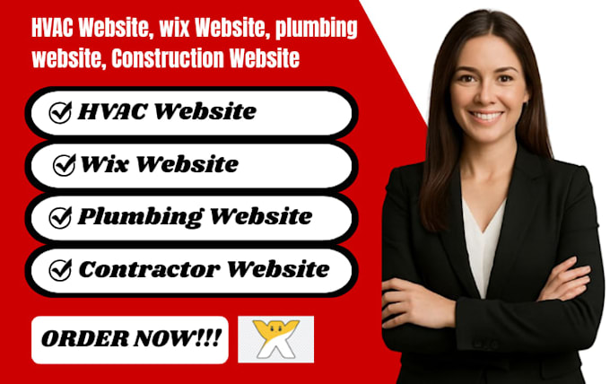 build hvac website, wix website, plumbing website, construction website