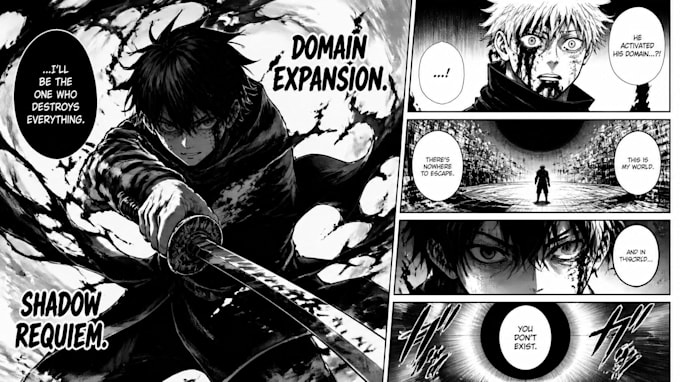 draw manga comic book, webtoon anime illustration for you