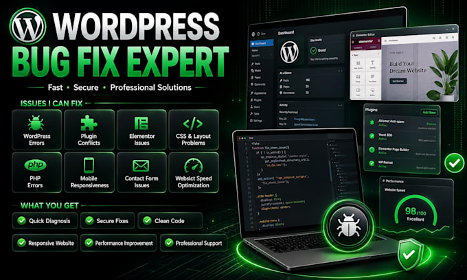 fix wordpress bugs, plugin conflicts, CSS and PHP errors