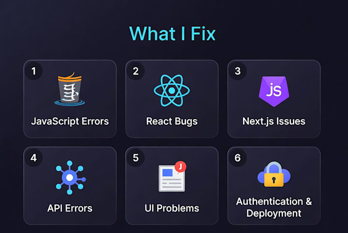fix bugs and errors in javascript react and nextjs