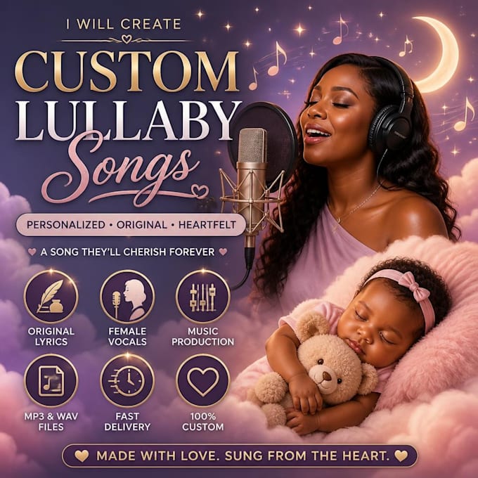 write, sing and produce a custom lullaby for babies
