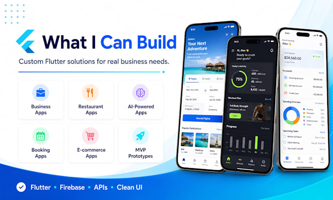 develop a custom flutter mobile app with firebase