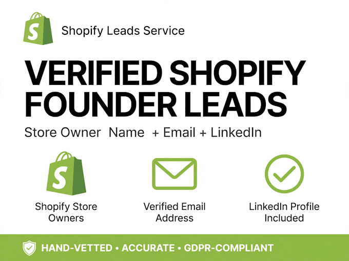 find verified shopify store owners and founders with email leads